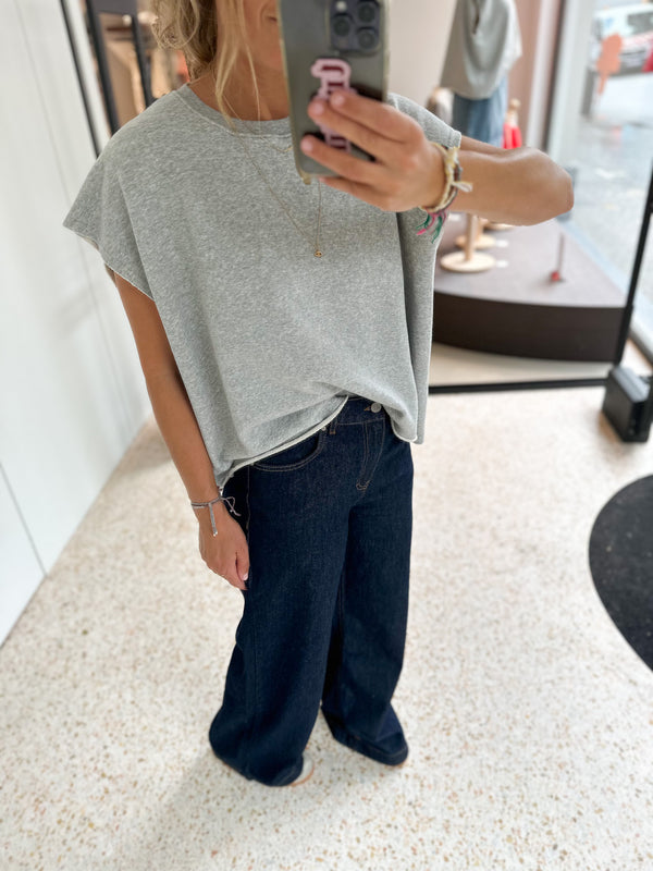 Pacifie wide jeans - Dark blue washing