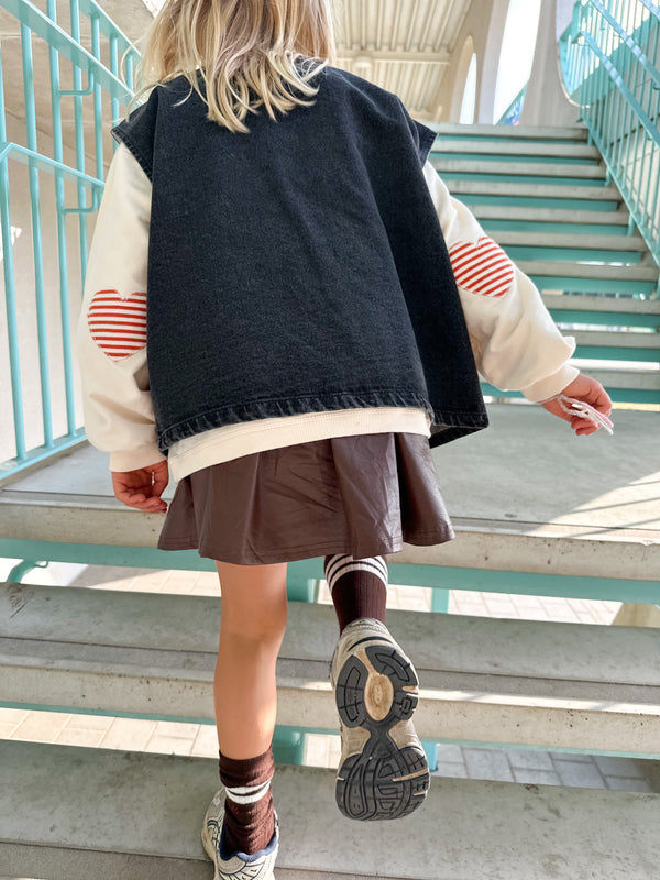 Heart patch sweatshirt - Cream