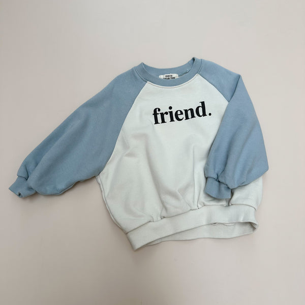 Friend raglan sweatshirt - Ash blue/ivory
