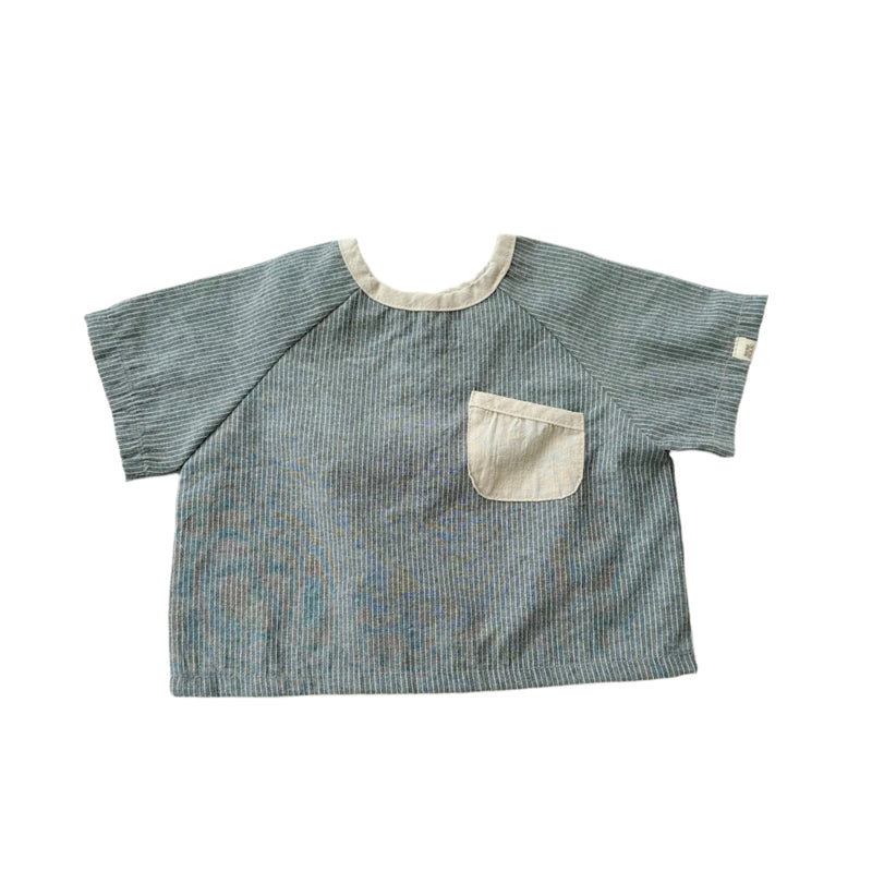 Woven pocket tee - Grey stripe