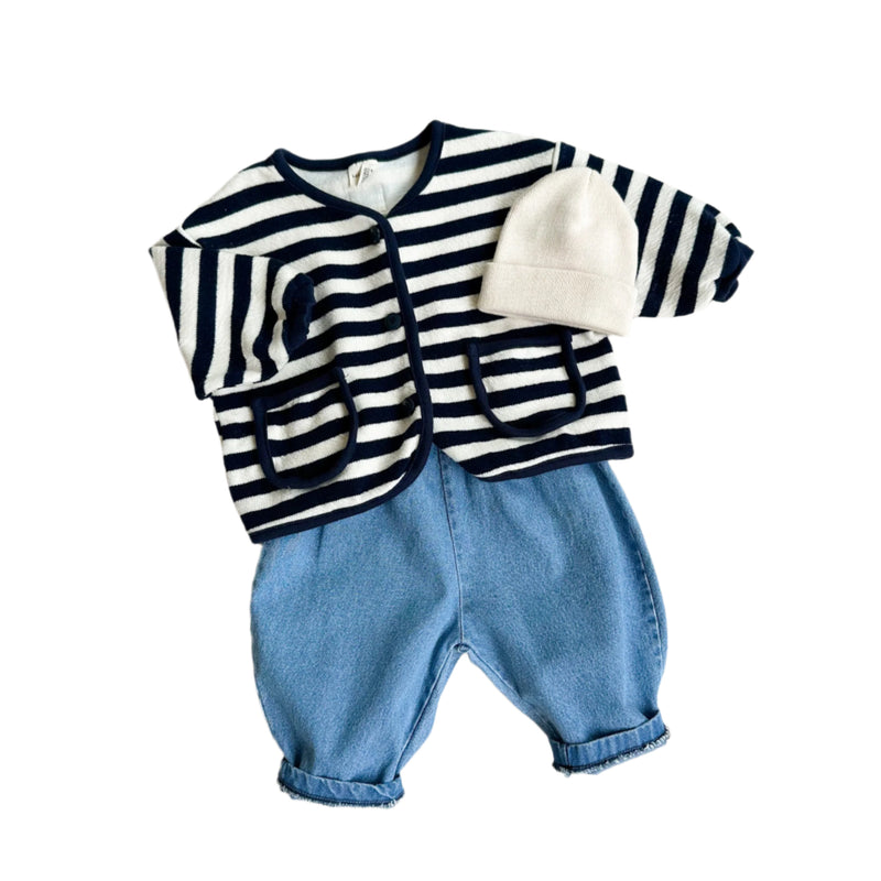 Bebe striped cardigan - Navy/cream