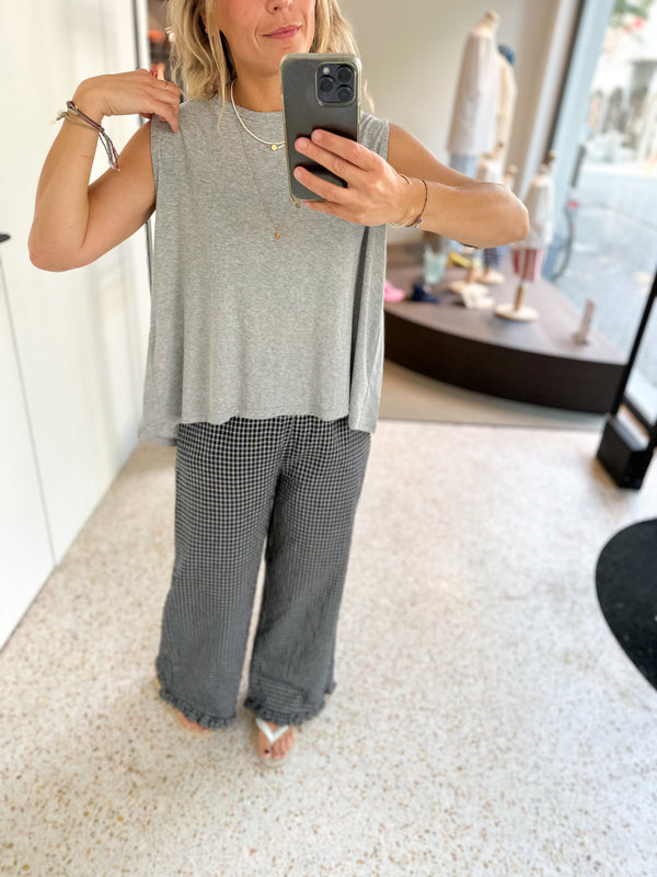 Breezy jersey top - Grey melange