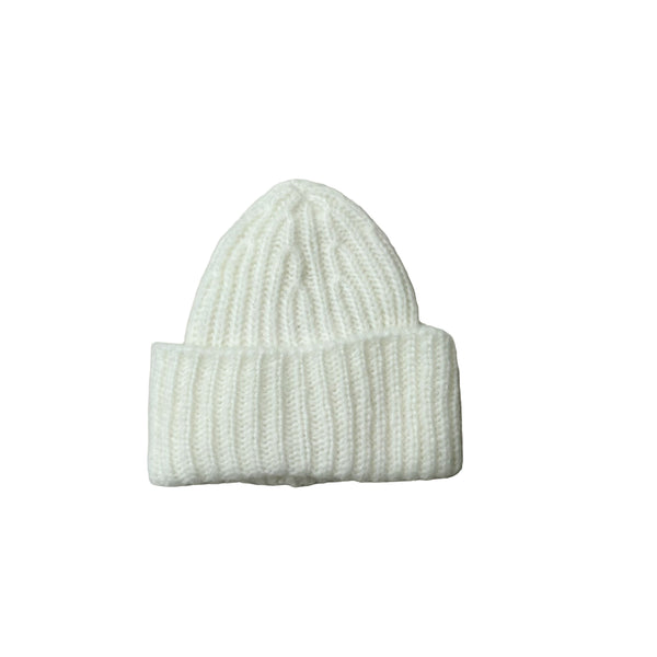 Knitted wool beanie - Natural