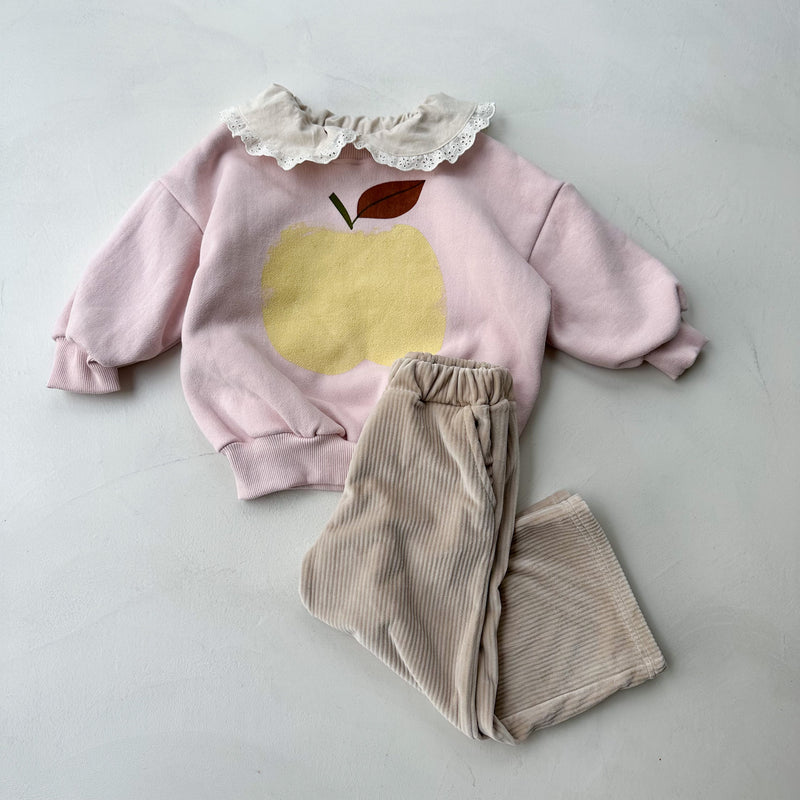 Collar apple sweater - Pink