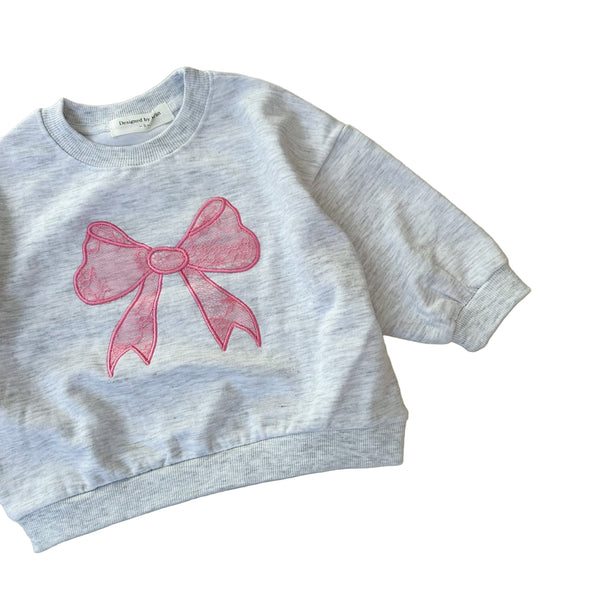 Ribbon sweater - White melange