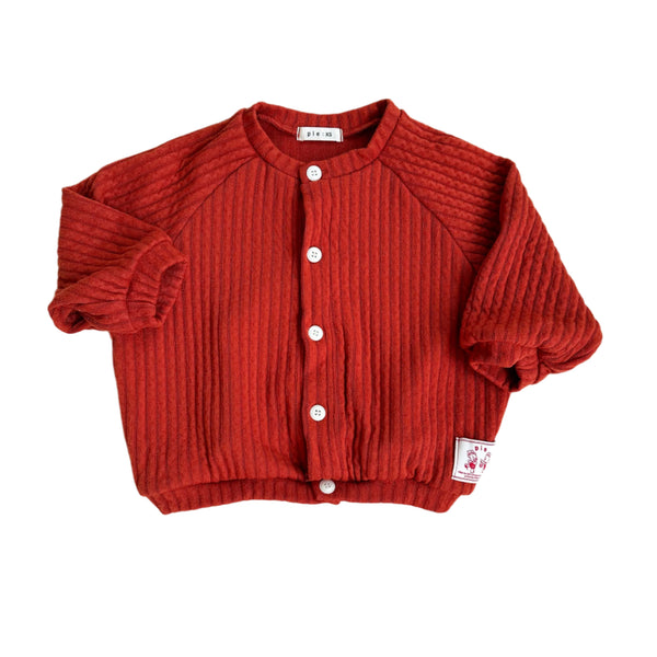 Structured raglan cardigan - Brick
