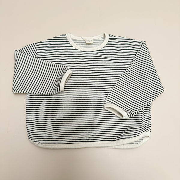 Bam Bam striped piping tee - Charcoal
