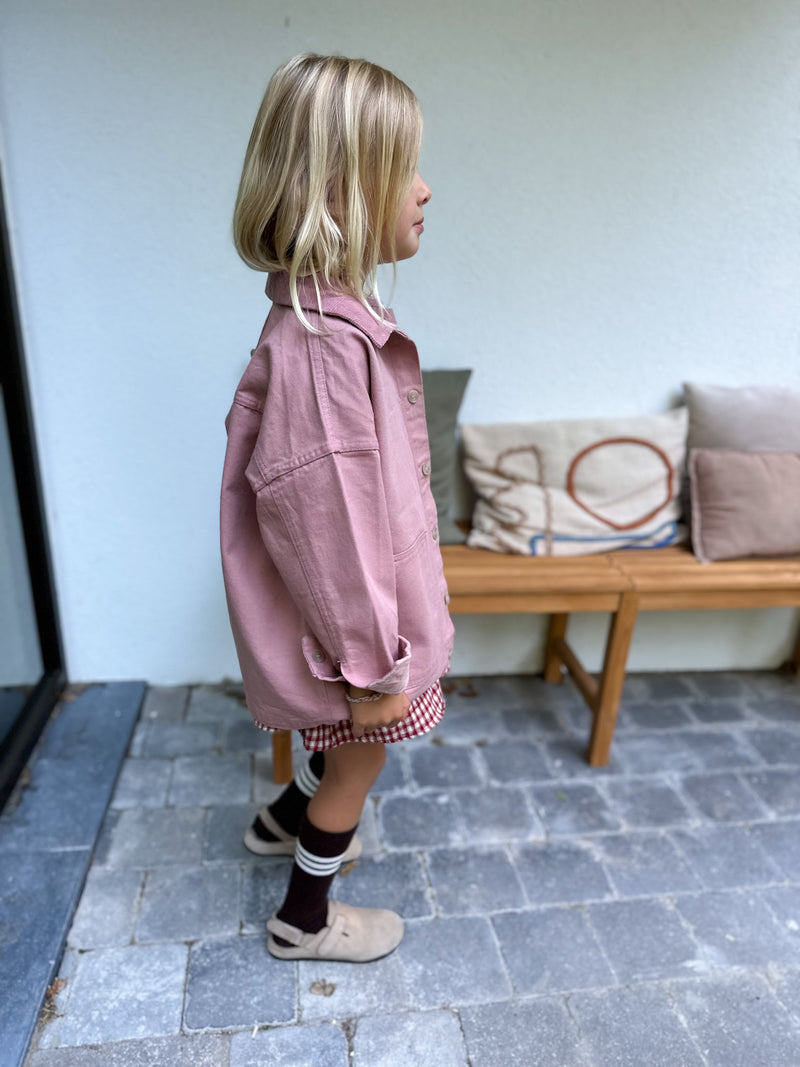 Corduroy collar worker jacket - Dusty pink