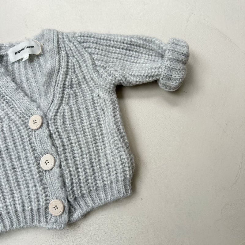 Knitted cardigan - Light grey melange