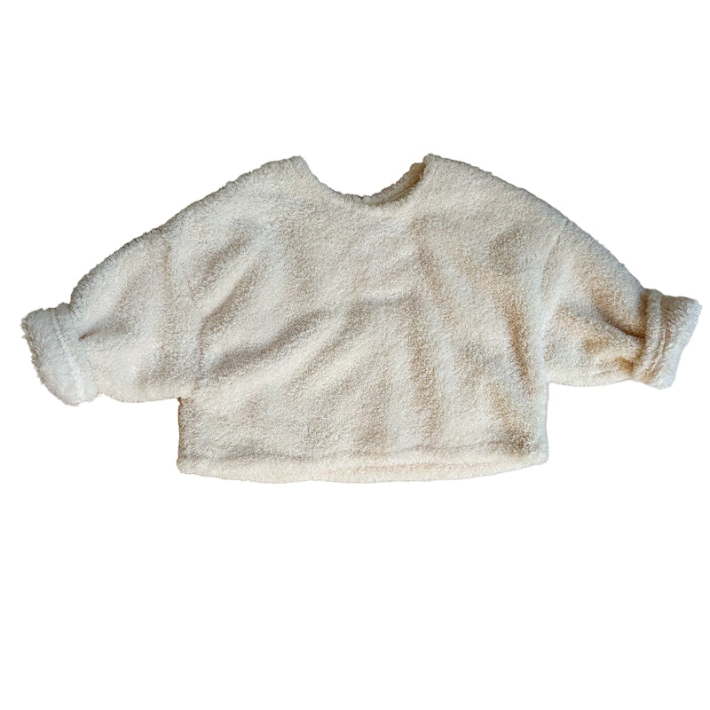 Fluffy cropped jumper - Cream