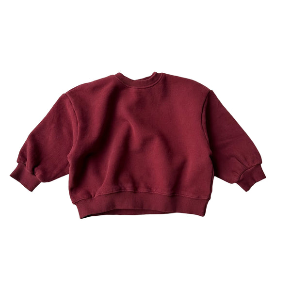 Argyle patch sweatshirt - Wine