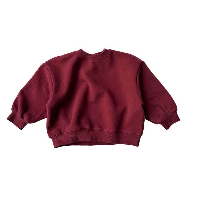 Argyle patch sweatshirt - Wine