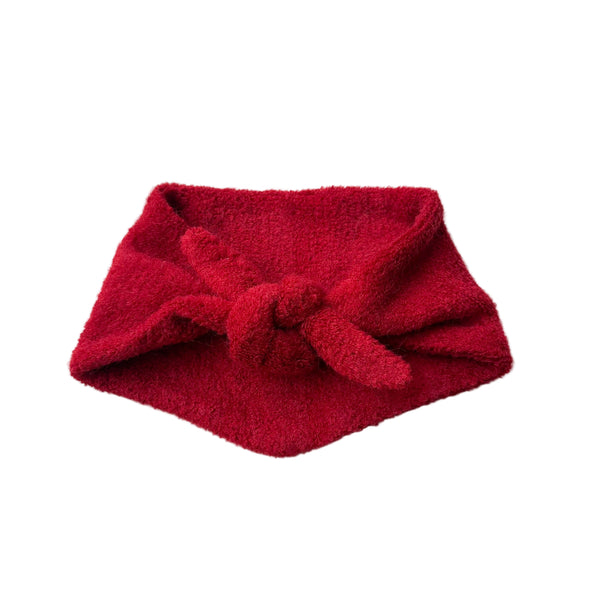 Fluffy triangle scarf - Red