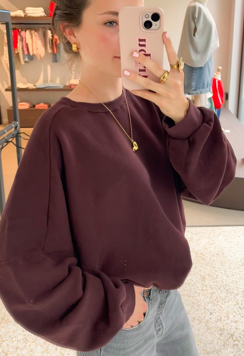 Soft oversized sweater - Chocolate plum