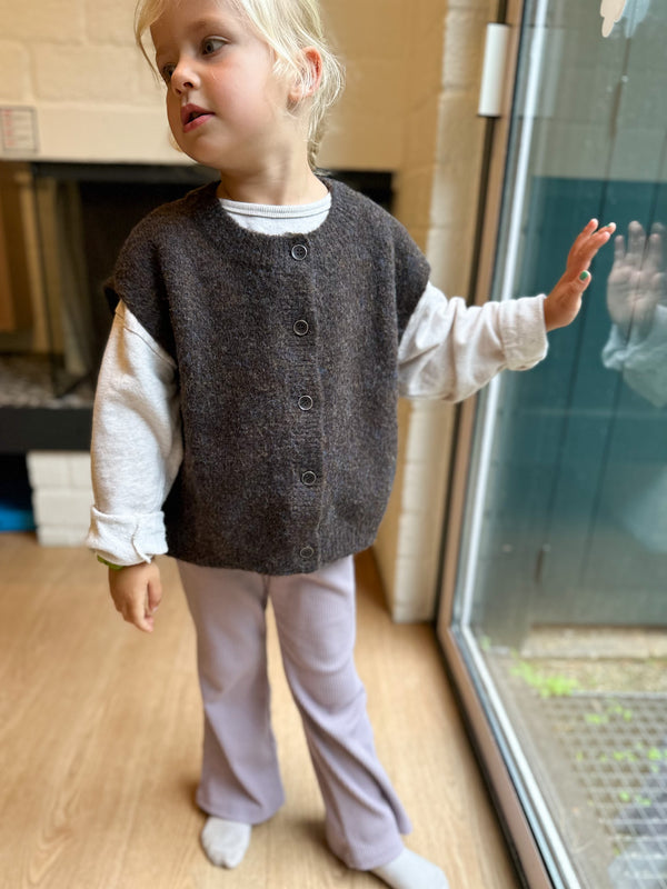 Musk wool mix vest - Brown melange