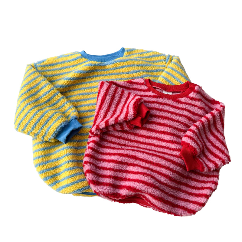 Striped teddy jumper - Yellow/blue