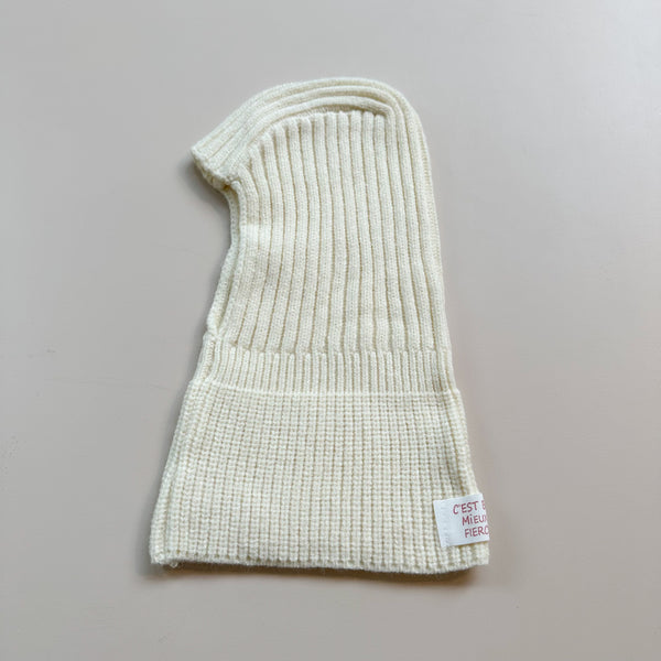 Rib balaclava - Cream