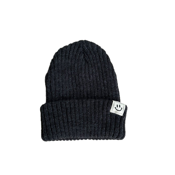 Chunky smile rib beanie - Charcoal