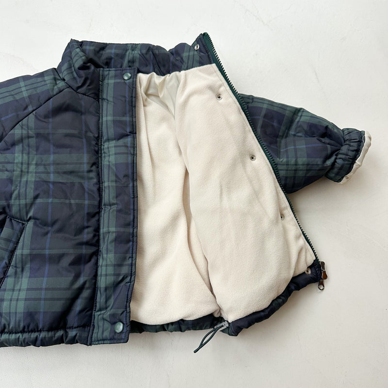 Tori check jacket with fleece - Navy/green