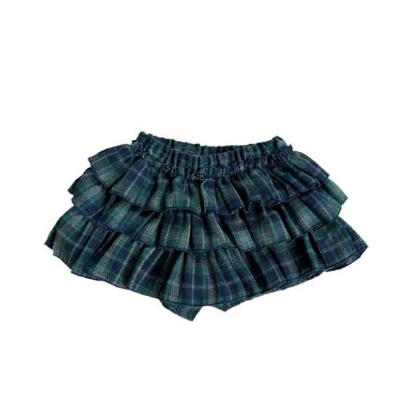 Flanel check shorty skirt - Green