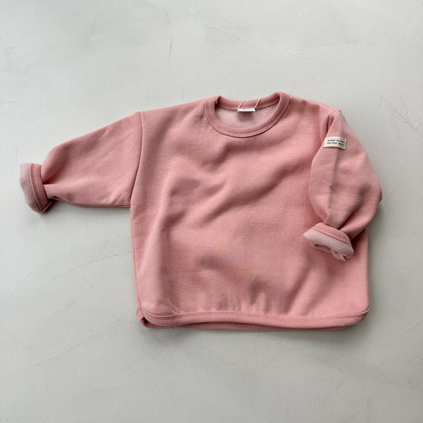 Label piping sweater - Pink