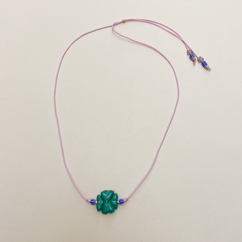 Clover necklace - Sea green