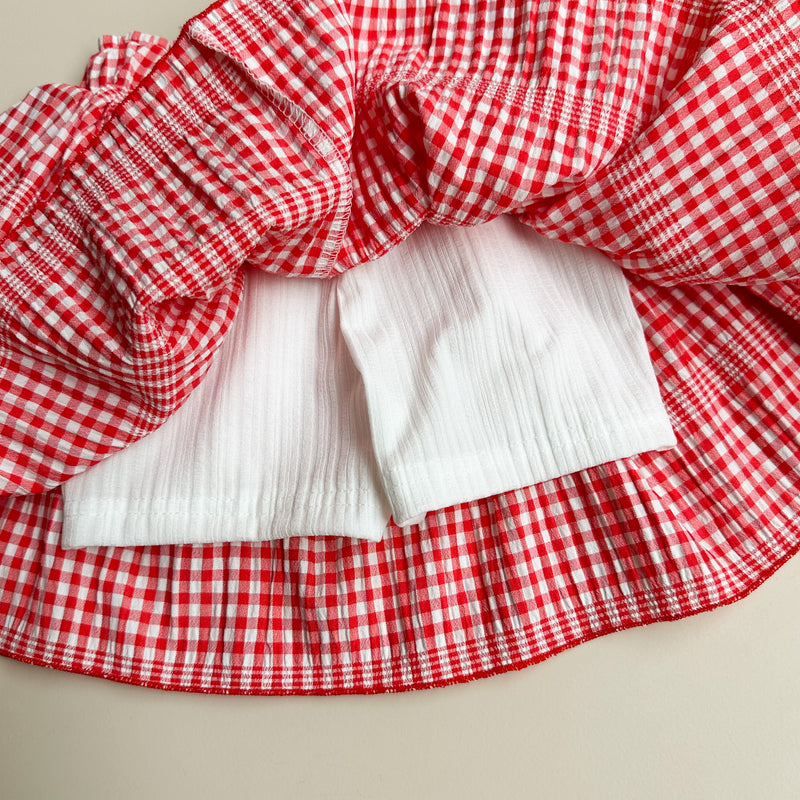 Flowy check skirt - Red