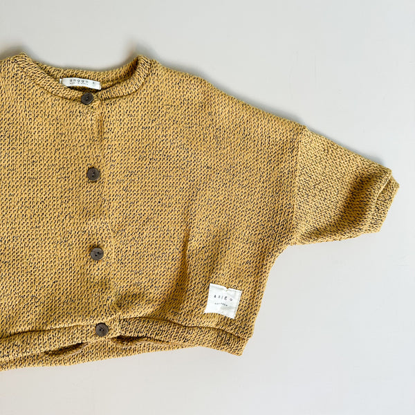 Boxy cotton cardigan - Yellow