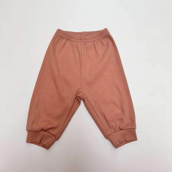 Rib jogger pants - Brick