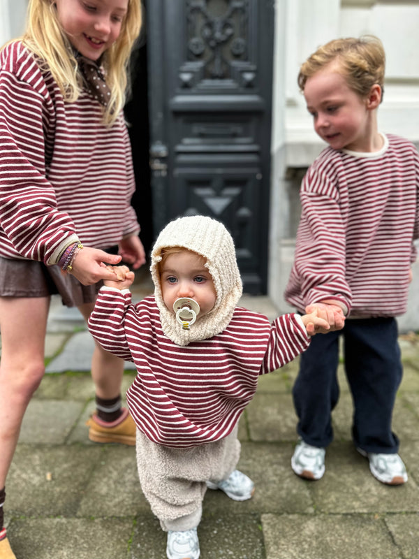 Gigi soft sweatshirt - Burgundy stripes