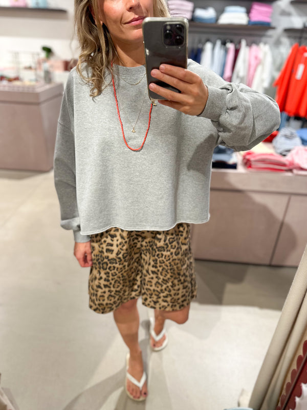 Mag cropped sweatshirt - Grey melange