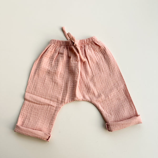 Muslin baggy pants - Blush pink