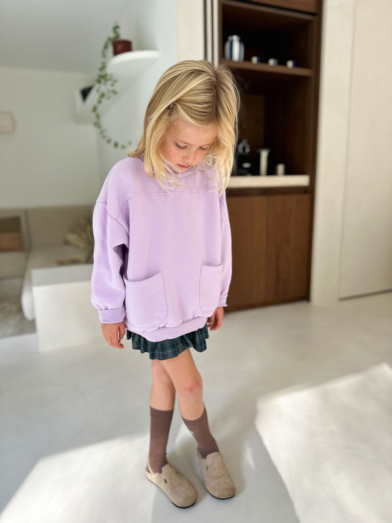 Billie fleeced pocket sweater - Lilac