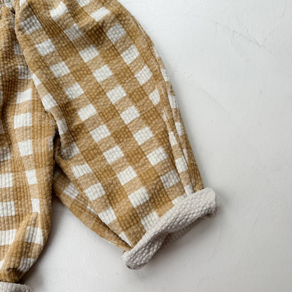 Mochi check corduroy pants - Mustard