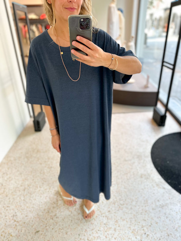 Oversized tee dress - Washed midnight blue
