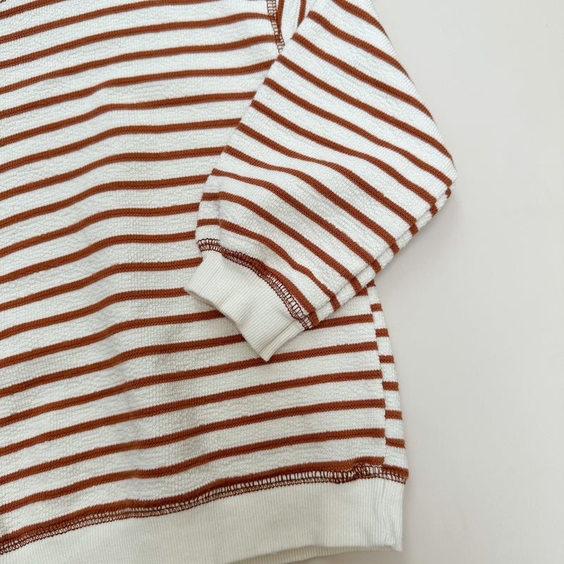 Structured striped sweatshirt - Cream/brick