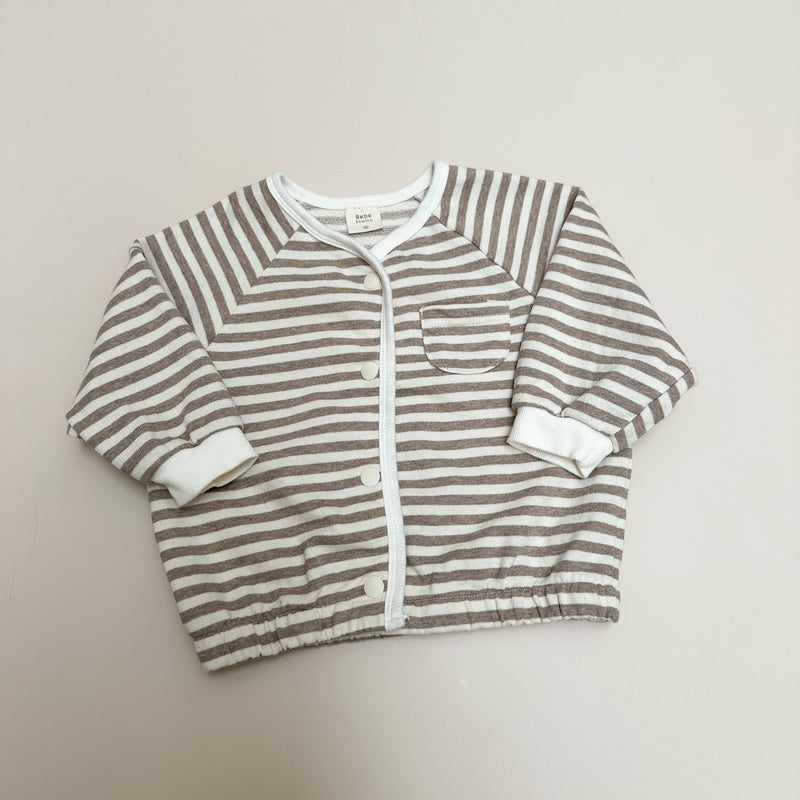 Striped sweater cardigan - Cream/beige