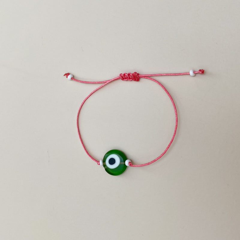 Lucky eye bracelet - Green/pink