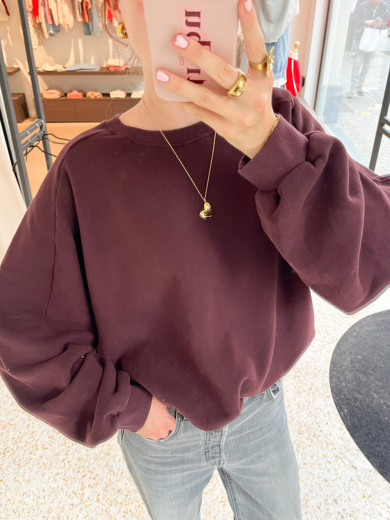 Soft oversized sweater - Chocolate plum