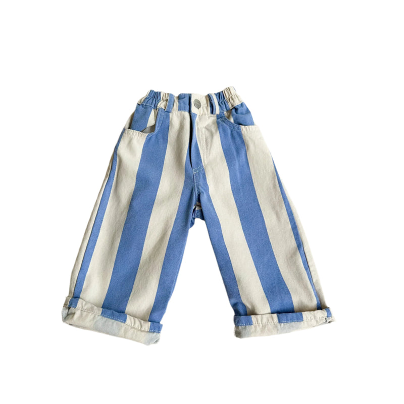 Wide stripe pants - Sky