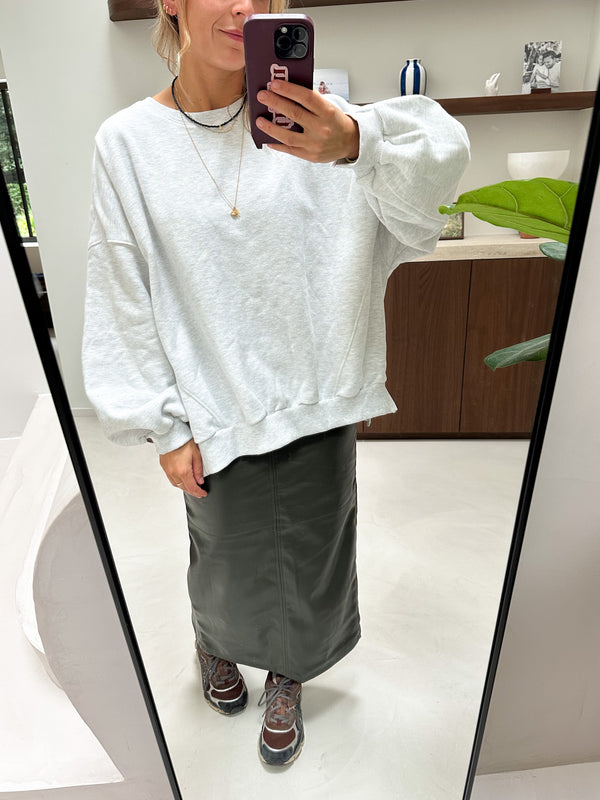 Stitch soft sweater - White melange