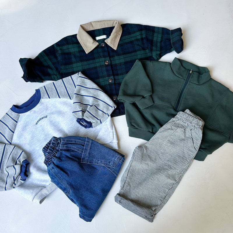 Weekend sweater - White melange/blue
