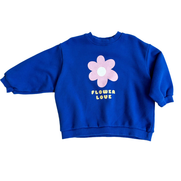 Rosie flower sweater - Cobalt blue