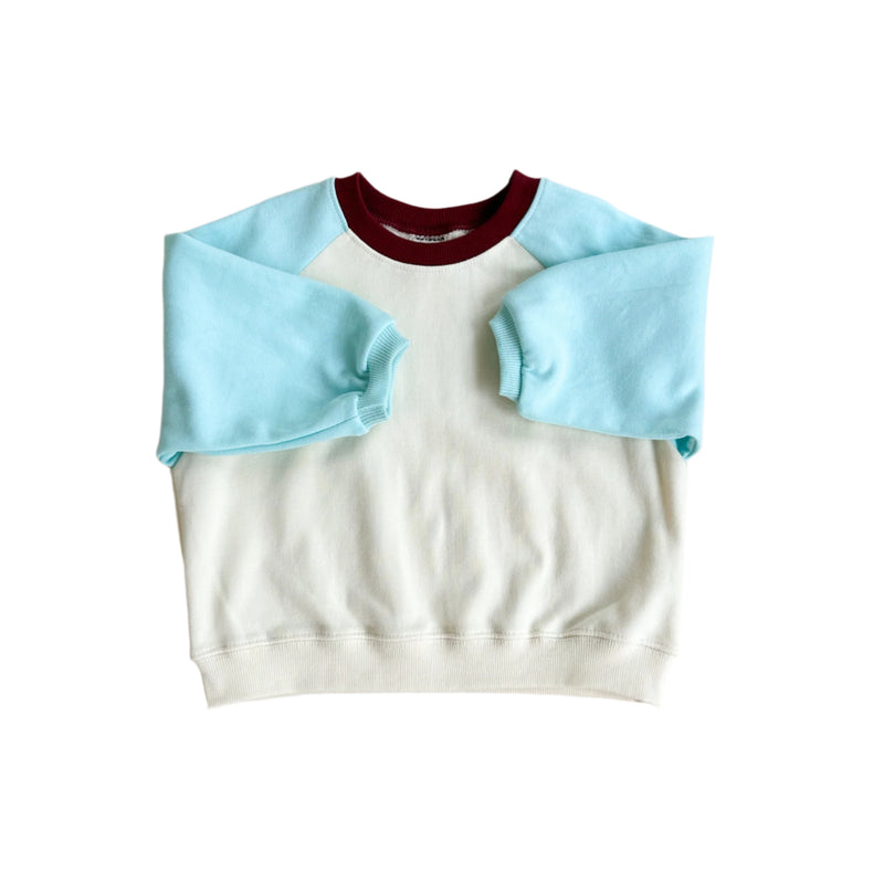 Raglan colorblock sweater -  Aqua