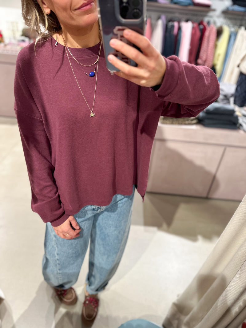 Soft modal tee - Washed burgundy