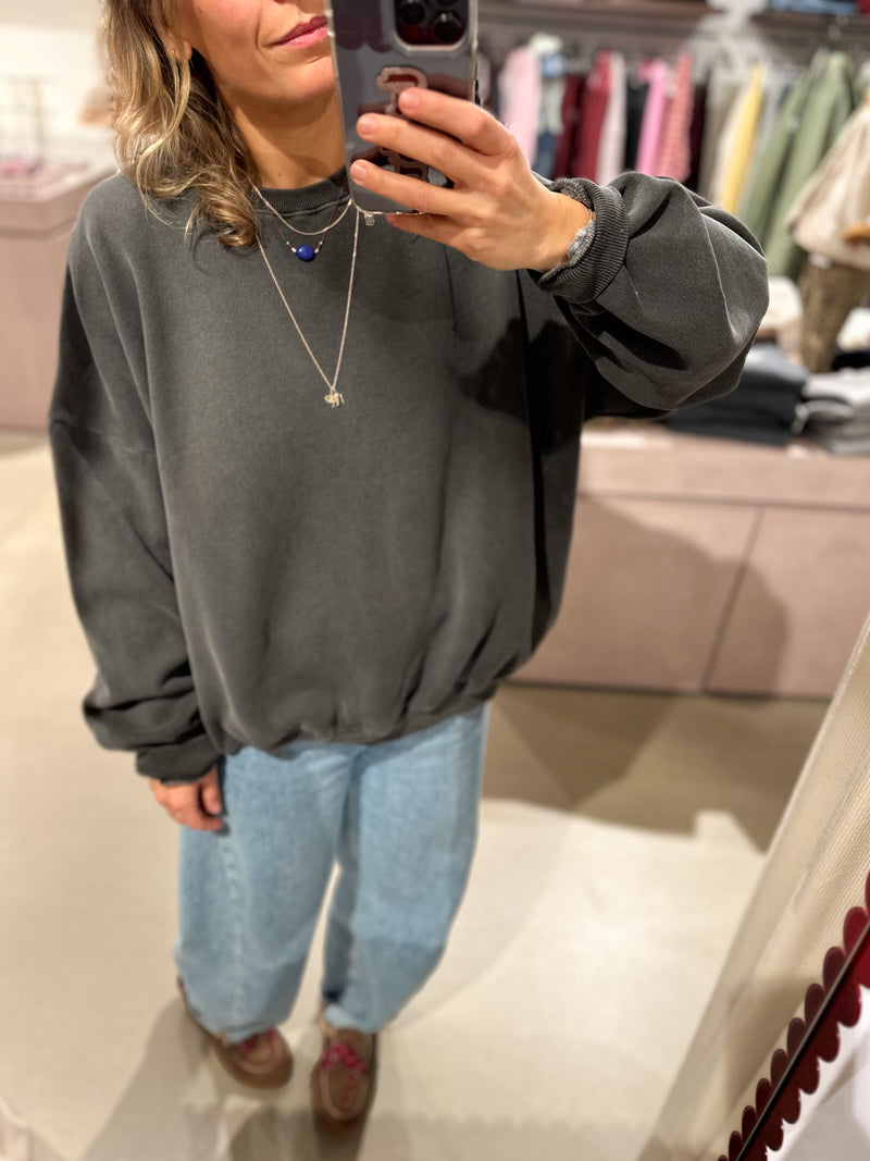 Bowie oversized fleeced sweatshirt - Washed charcoal