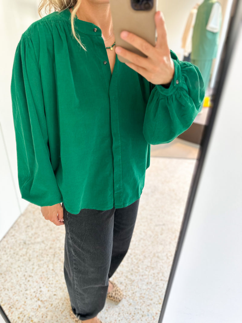 Gianni verlours blouse - Green