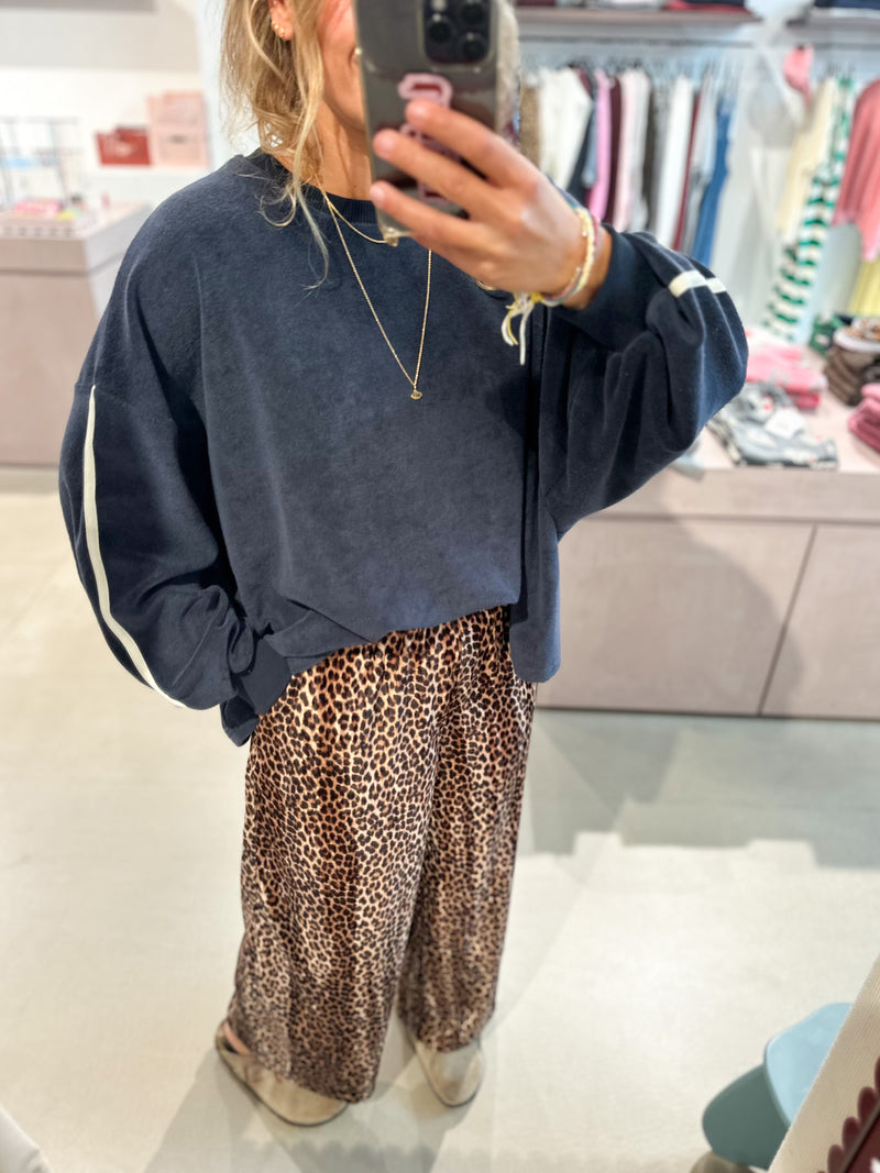 Cécé terry tape sweatshirt women - Midnight blue