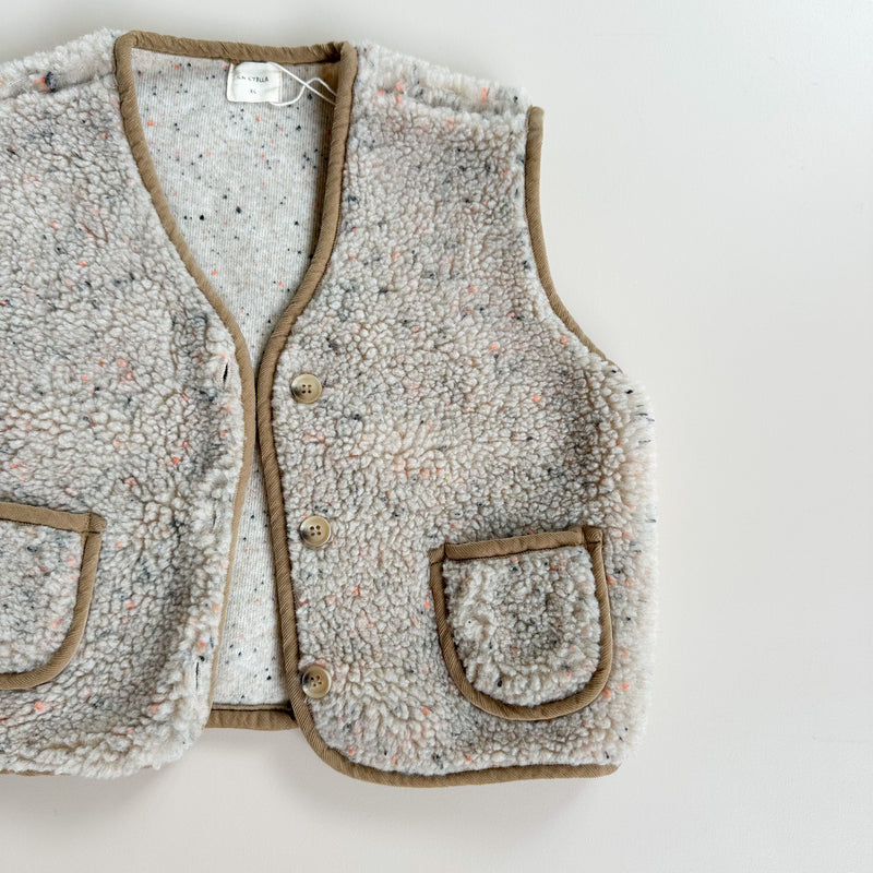 Speckled teddy vest - Beige