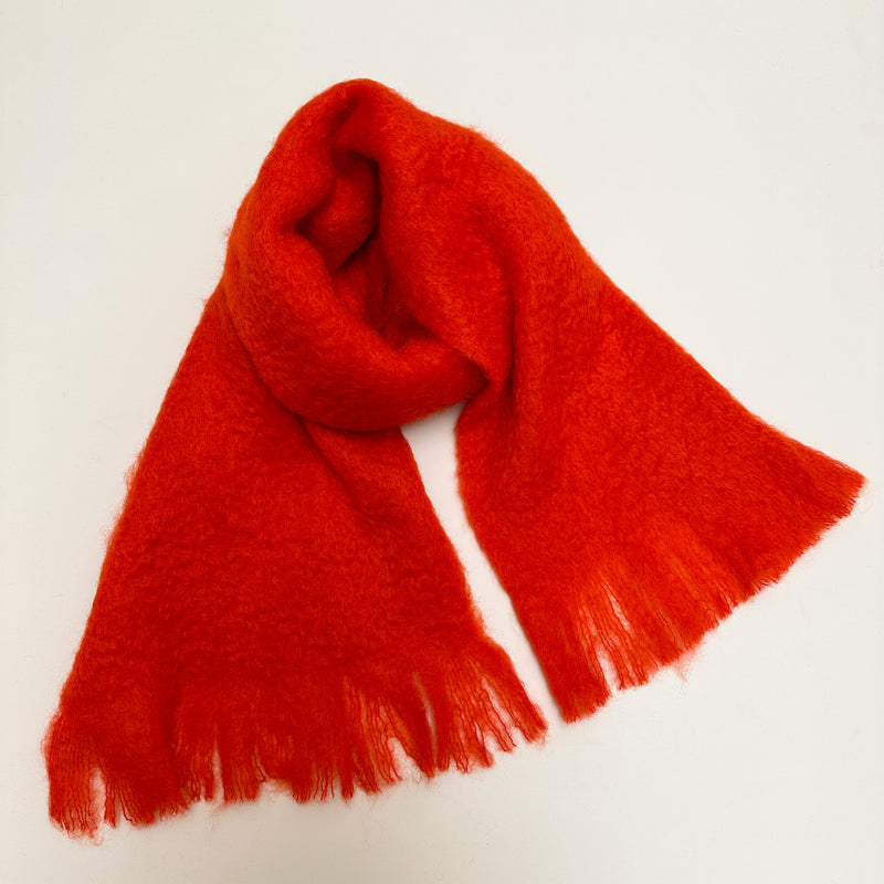 Solid mohair wool scarf - Orange